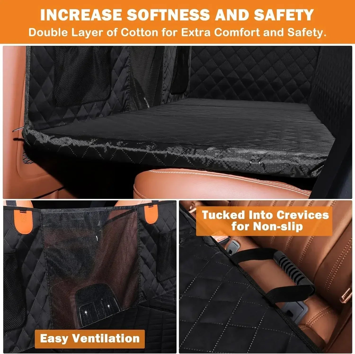 Protector de asiento de coche para perros con base dura + (cama para perros GRATIS)