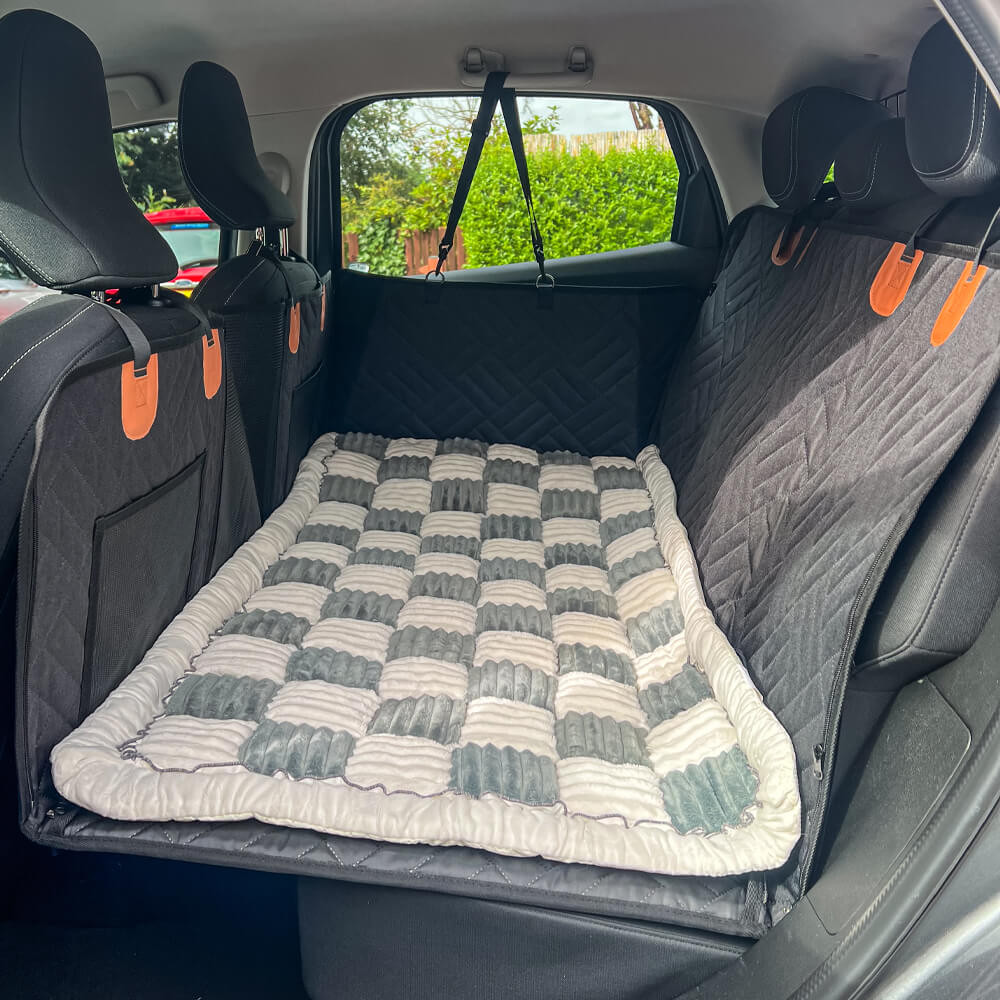 Protector de asiento de coche para perros con base dura + (cama para perros GRATIS)