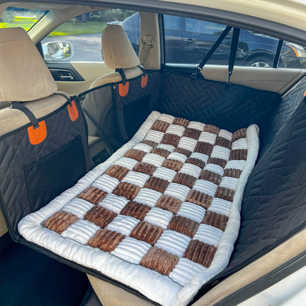 Protector de asiento de coche para perros con base dura + (cama para perros GRATIS)