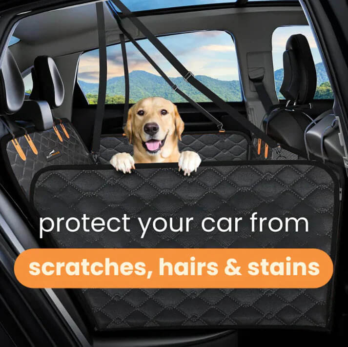 Protector de asiento de coche para perros con base dura + (cama para perros GRATIS)