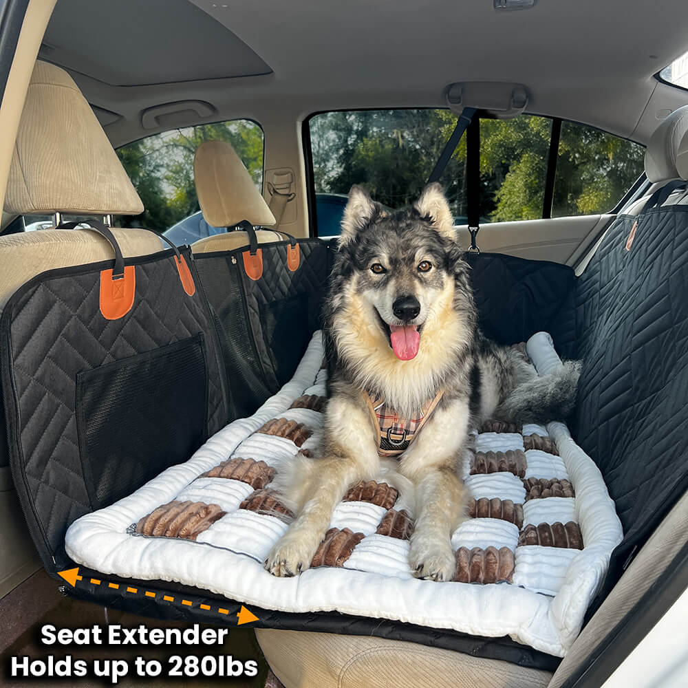 Protector de asiento de coche para perros con base dura + (cama para perros GRATIS)