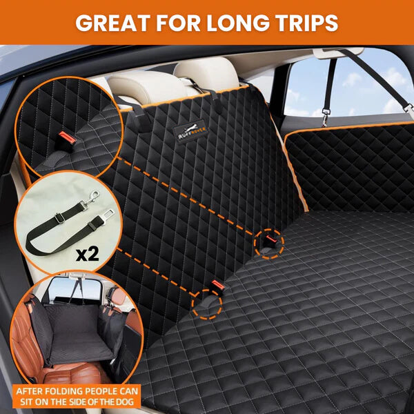 Protector de asiento de coche para perros con base dura + (cama para perros GRATIS)