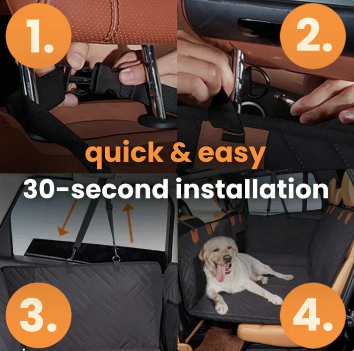 Protector de asiento de coche para perros con base dura + (cama para perros GRATIS)