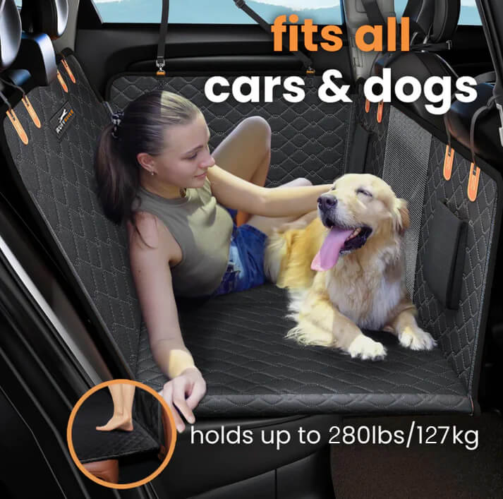 Protector de asiento de coche para perros con base dura + (cama para perros GRATIS)